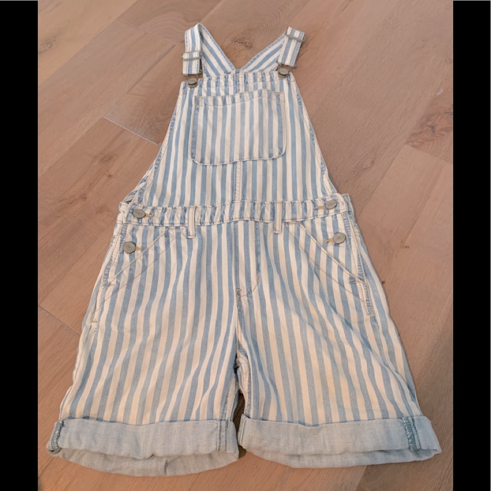 Gap denim striped overalls